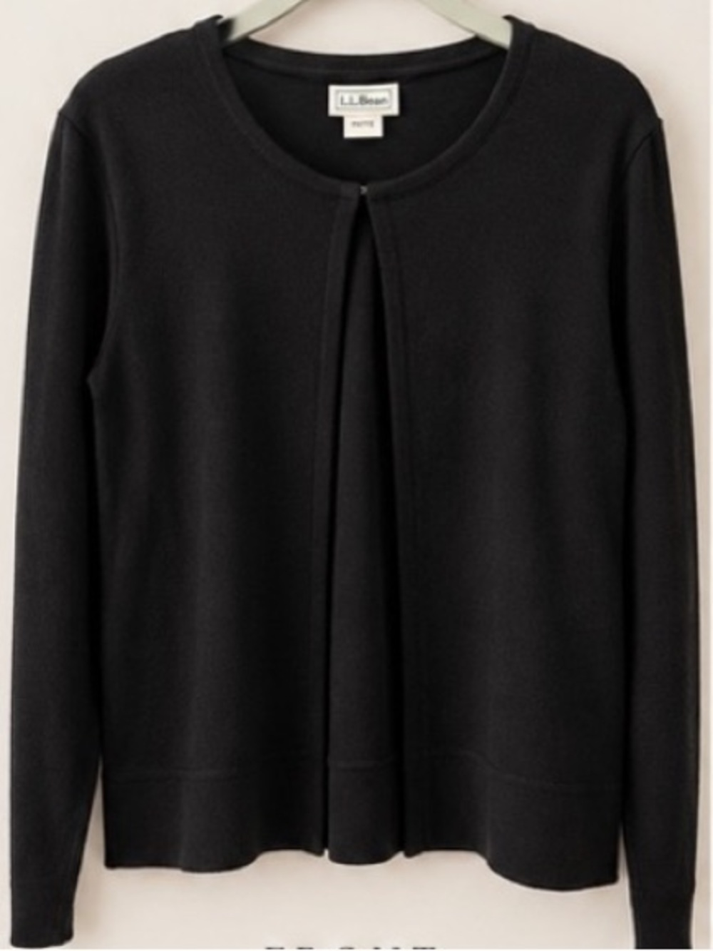 L.L. Bean Soft Cardigan Black Petite